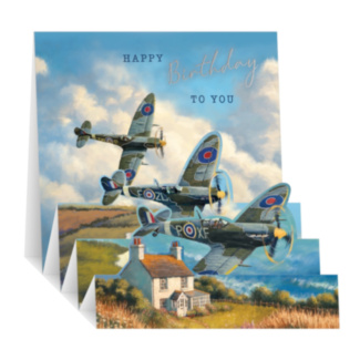 Spitfire 3D ZigZag Birthday Card