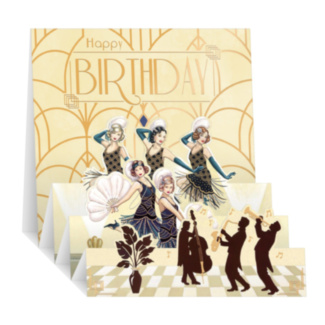 Ladies Dancing 3D ZigZag Birthday Card