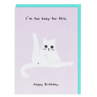 Ken the Cat ‘Too Busy for This’ Birthday Card