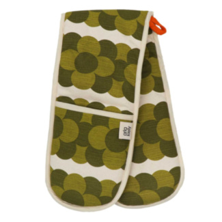 Retro Stripe Green Double Oven Glove