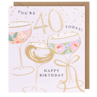 Pink Lemonade Cocktails 40th Birthday Card