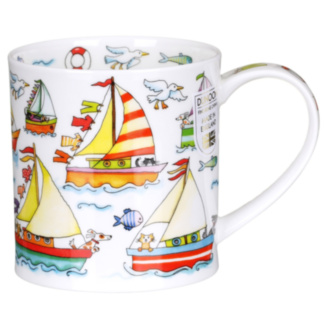 Sail Away Sail Boat Orkney Shape Mug