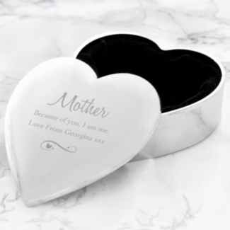 Personalised Any Message Swirls & Hearts Trinket Box