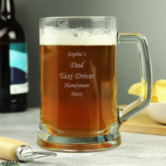 Personalised Glass Pint Stern Tankard
