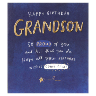 The Happy News So Proud Grandson Birthday Card