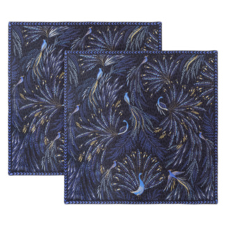 Peacock Parade Set of Two Napkins