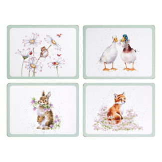 ‘Wildflowers’ Animals Set of Four Placemats
