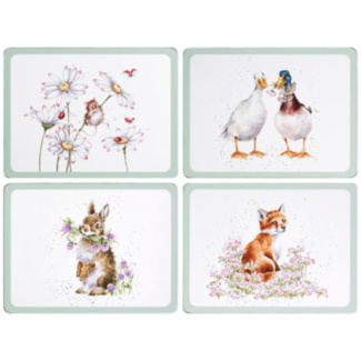 ‘Wildflowers’ Animals Set of Four Large Placemats