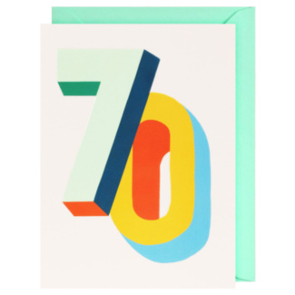 Good Vibes Block 70th Birthday Card