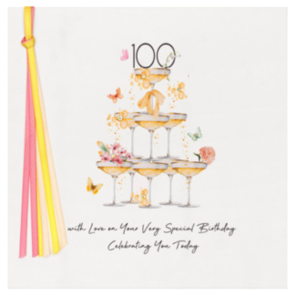 Bubbles 100 Luxury Birthday Card