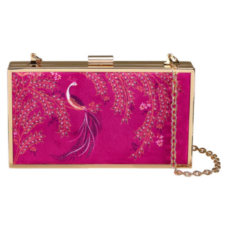 Elegant Bird Velvet Clutch Bag