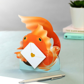 Sushi the Fish 3D Greetings Card