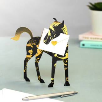 Midnight Horse 3D Greetings Card