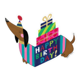 Birthday Dachshund Zig Zag Birthday Card