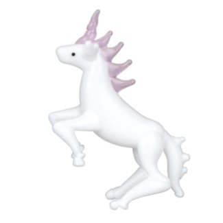 Glass Pink and White Unicorn