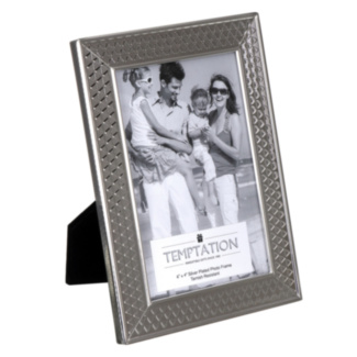 Silver-Plated Wide Edge Triangle Design Photo Frame 4x6