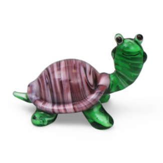 Glass Green & Purple Tortoise
