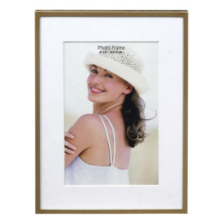 Brushed Gold Narrow Edge Frame with Mount 4x6