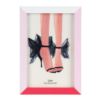 Pink Colour Block Edge Photo Frame 4x6