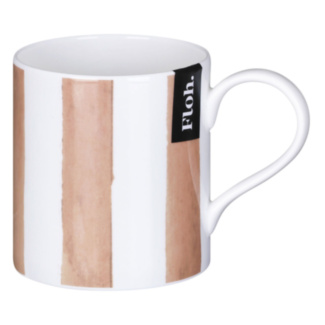 Peach Stripes Fine Bone China Mug