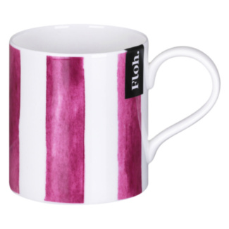 Raspberry Stripes Fine Bone China Mug