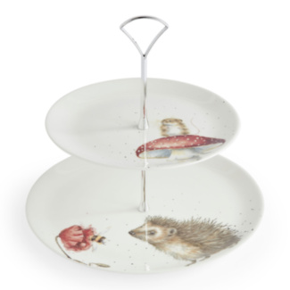 Mouse & Hedgehog Two-Tiered Cake Stand