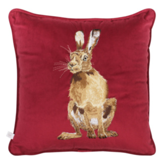 ‘Golden Hour’ Hare Embroidered Cushion
