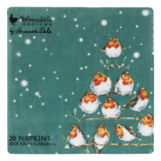 ‘Rockin' Robins’ Set Of 20 Christmas Lunch Napkins