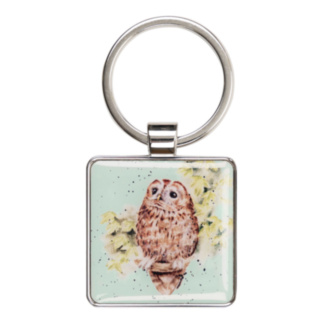 ‘Treetops’ Tawny Owl Metal Keyring