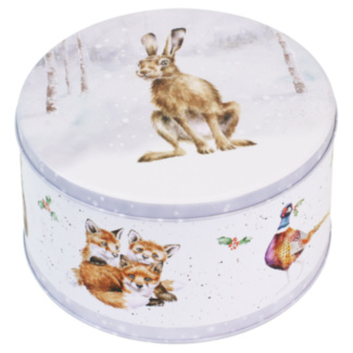 ‘Winter Woodland’ Round Christmas Tin