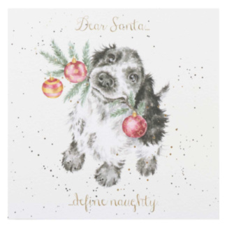 ‘Dear Santa… Define Naughty’ Spaniel Christmas Card