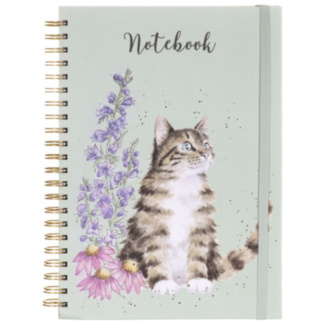'Whiskers and Wild Flowers' Cat Spiral Bound A4 Notebook
