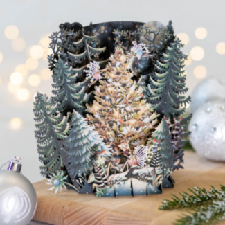 Trees 3D Christmas Card
