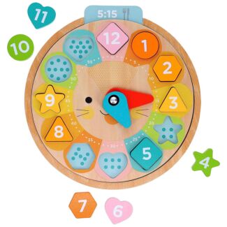 Multi-Language Wooden Learning Clock