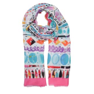 Hot Pink Abstract Pattern Scarf