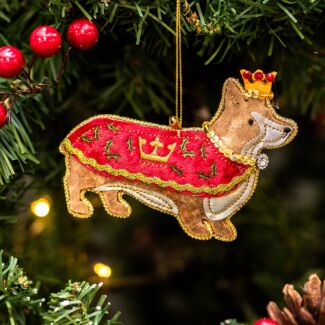 Lux Fabric Royal Corgi Tree Decoration