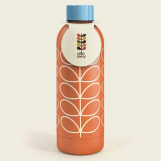 Linear Stem Orange Stainless Steel Water Bottle