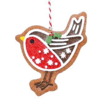 Gingerbread Robin Resin Tree Decoration