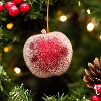 Assorted Frosted Apple/Pear Tree Decoration