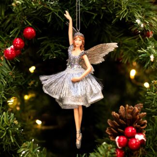 Assorted Silver Fairy Resin Tree Decoration