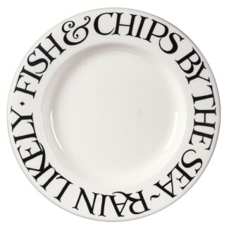 Black Toast Fish & Chips 10 1/2 Inch Plate