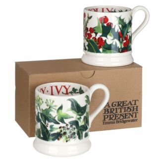 Holly & Ivy Set of 2 Half Pint Mugs