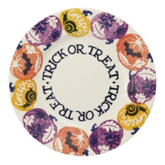 Halloween Pumpkins Trick or Treat 8 1/2 Inch Plate