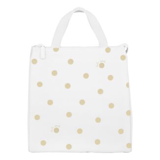 Gold Dot with Script Lunch Bag