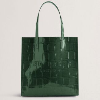 CROCCON Mid Green Croc Effect Large Icon Bag