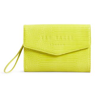 Crocey Lime Croc Envelope Pouch