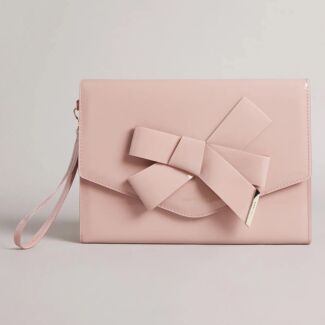 NIKKEY Pink Knot Bow Envelope Pouch Bag