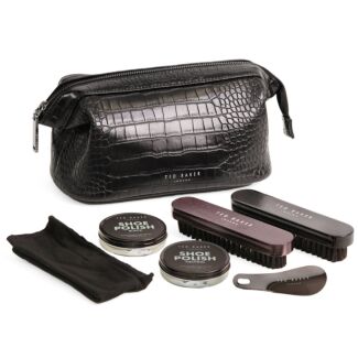 DDANN Croc Effect Black Shoe Shine Kit
