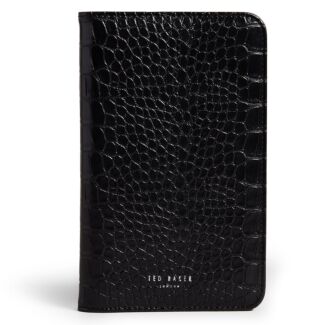 ALFFIIE Croc Effect Black Travel Organiser with Pen