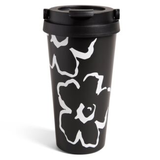 HAYLEN Magnolia Flower Black 450ml Large Travel Cup